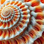 A close-up of a seashell revealing intricate patterns and textures, found along the shore.